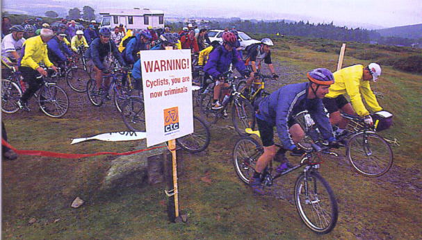 Cyclists protest near Haytor